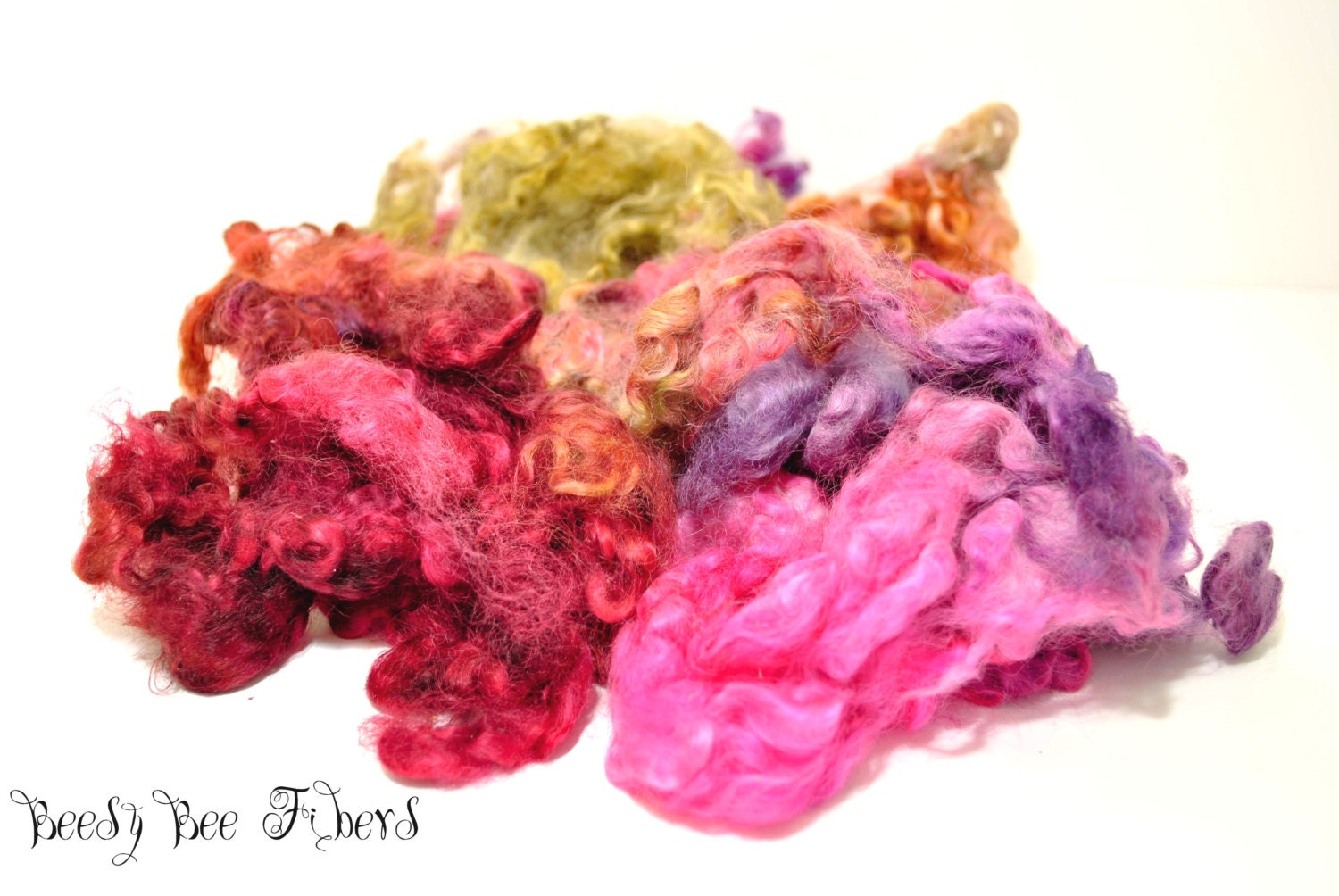 Hand dyed wool TEESWATER locks for spinning or felting - TUSCANY - 2 oz