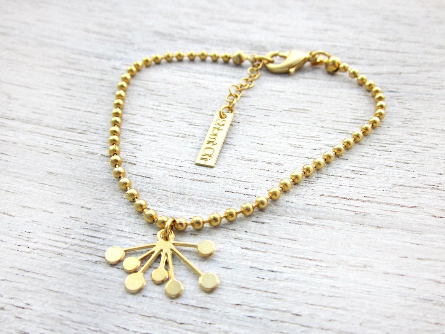 Tiny Hanabi Disc Bracelet, gold silver plated minimalist pendant charm jewelry,  girls children kids jewelry, gift under 30