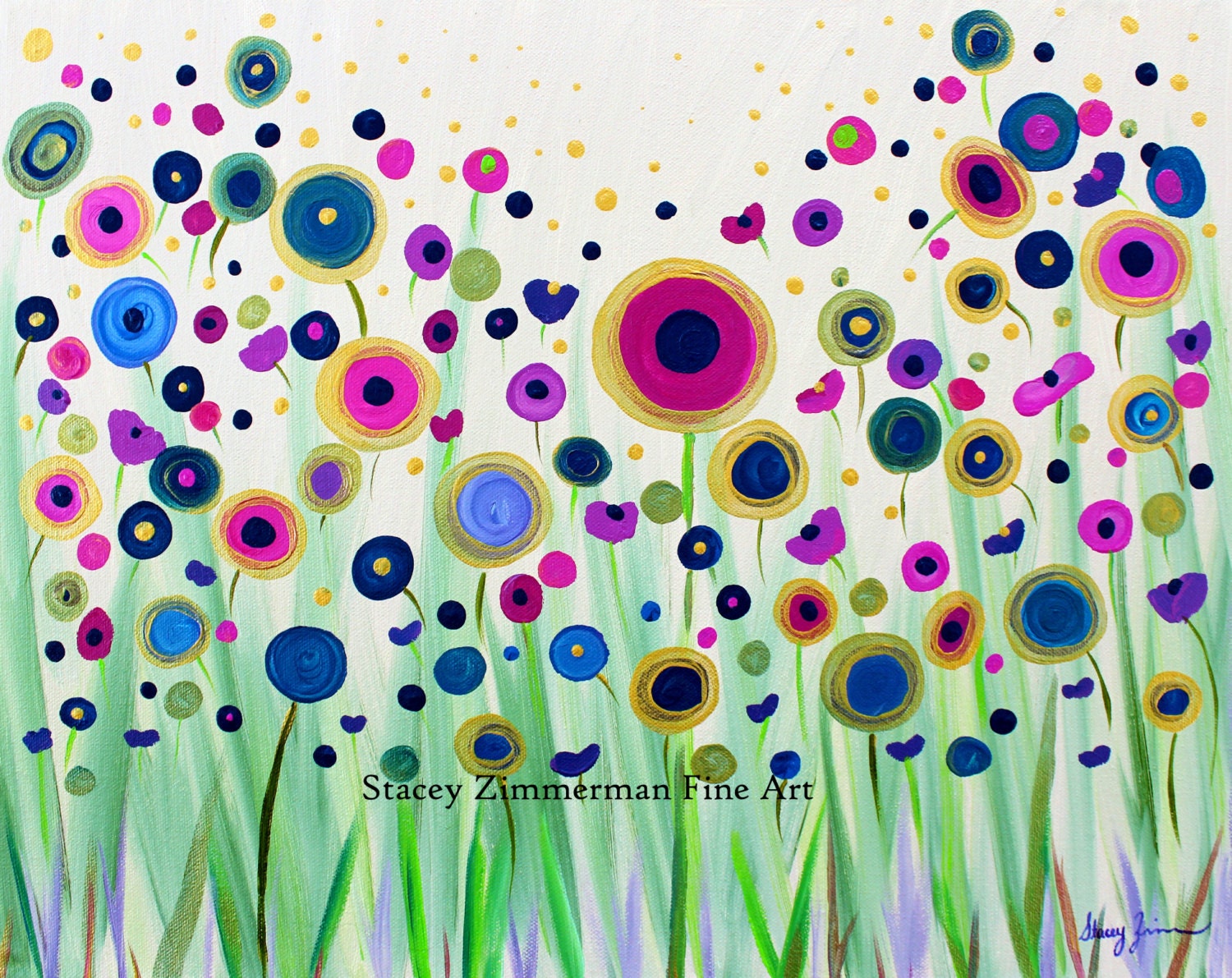 Waiting for the Sun, 16 x 20, Abstract Floral Inspirational Acrylic Painting on Gallery Wrapped Canvas
