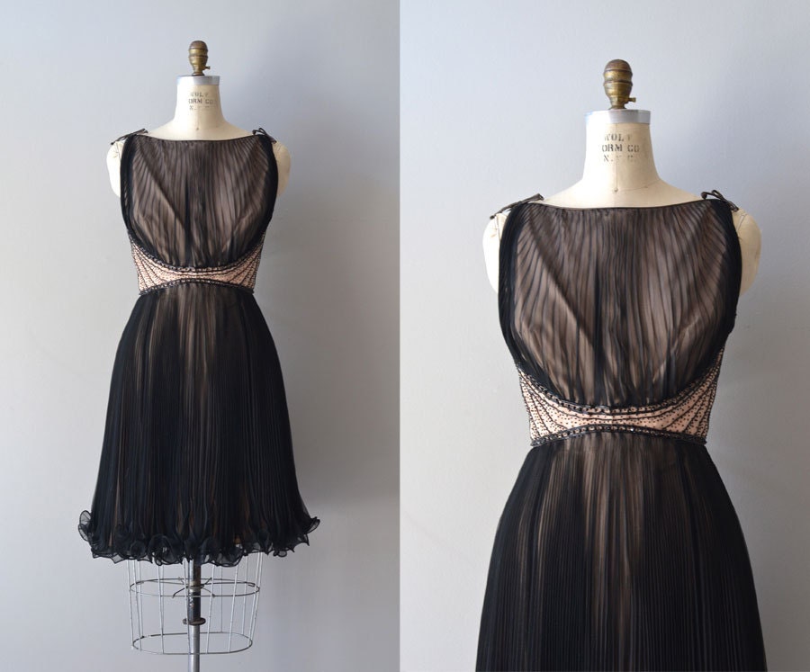 1960s dress / chiffon 60s dress / Dream a Little Dream