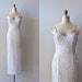 vintage sequin dress / long beaded maxi dress / Soutache Silk dress
