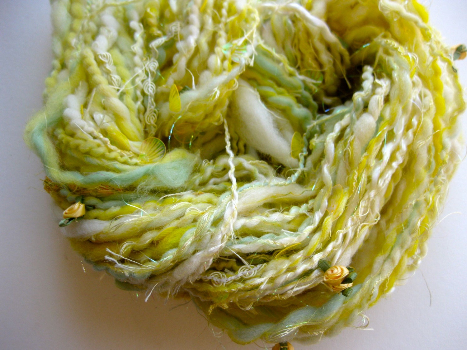 handspun art yarn, Hirami