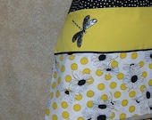 Dragonfly with Daisies Half Apron