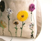 Embroidered Kids Messenger Bag - Cross Body Purse - Toddler Girls Bag with Flowers - Hope in the Autumn