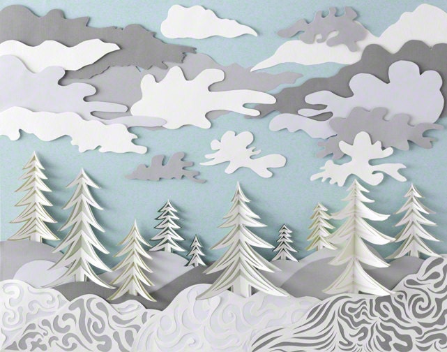 Art Print Paper Sculpture - Winter - DeeDeeJacq