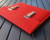 13 MacBook Case / 13 MacBook Air Case / 13 MacBook Pro Case / MacBook Cover / MacBook Sleeve / MacBook Case - Burnt Red Linen