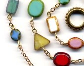 Mod Necklace, Czech Glass Necklace, Multi color Necklace, Mod Jewelry, Handmade Jewelry by AnnaArt72