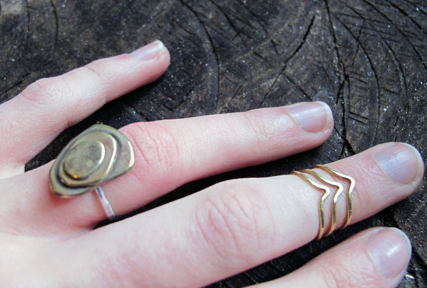 Brass Topography Ring 5 1/2