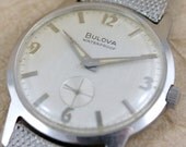 Bulova Watch - Circa 1965 - 17 Jewel Wind Up Mechanical Movement - Silver Tone - Swiss Made - Retro Watch - Mens Watch - Mesh Bracelet