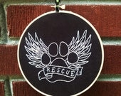 Rescue Paw- Hoop Art/Wall Hanging