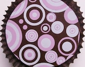 Designer Chocolate Covered Oreos -Pink and White Circles Design