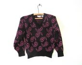 Vintage metallic Paisley Novelty sweater // S