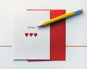 Je t'aime -  French Letterpress Printed Card