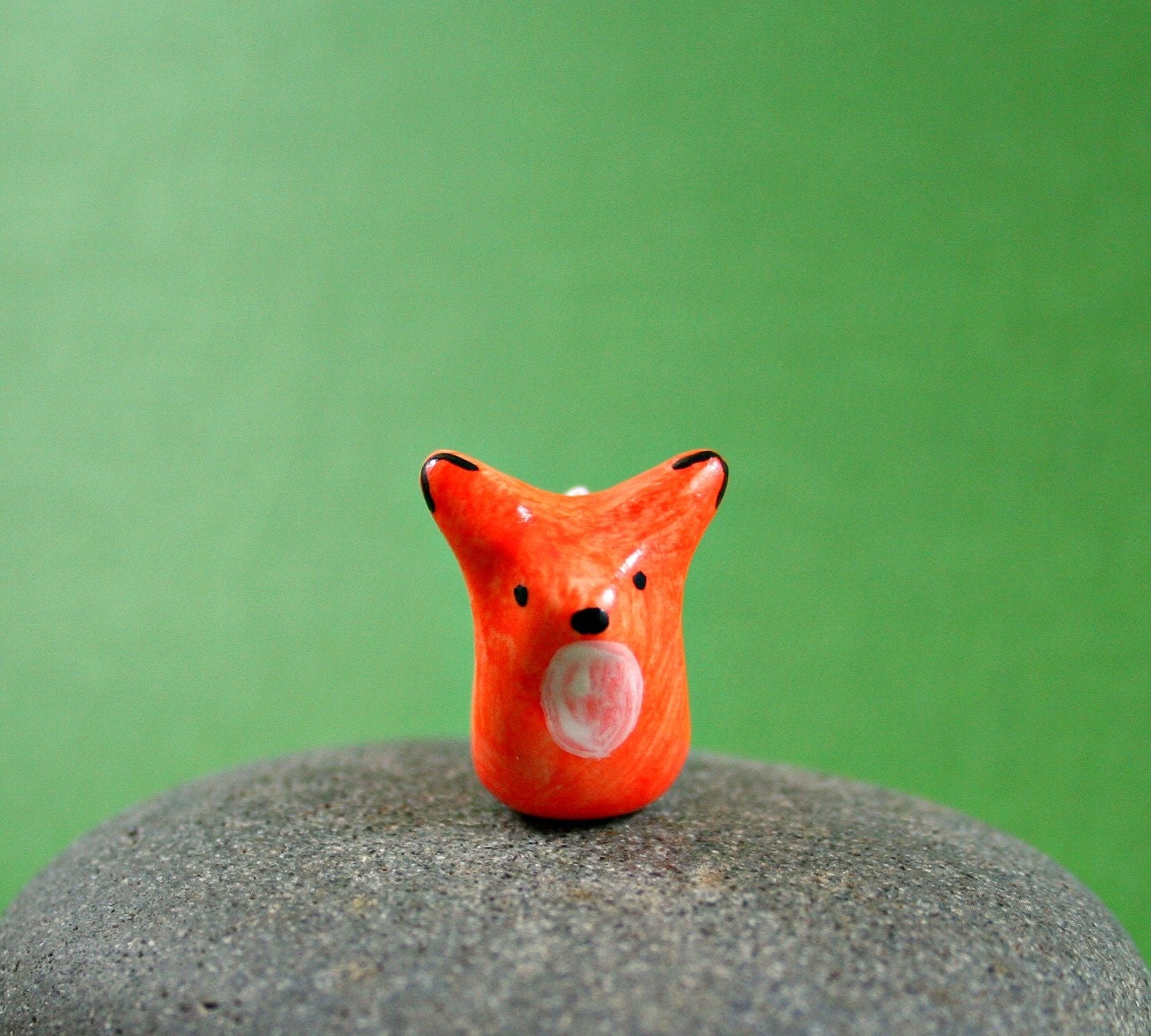 Little Orange Fox - Hand Sculpted Miniature Polymer Clay Animal