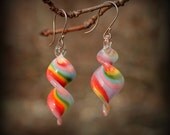 Bright Rainbow Swirl, Bella Glass Earrings