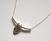 Tradition, handmade, all sterling silver,  sliding menorah charm on fine cable chain
