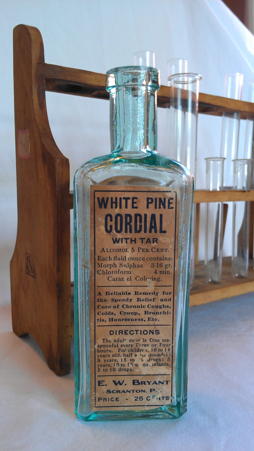 MORPHINE Antique 19th century labeled medicine bottle by The Sanatorium