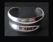 Sculptural Minimalist Mexican--Modernist Sterling Silver Cuff Bracelet,Vintage Jewelry,Women
