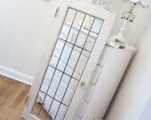 Vintage Window - Leaded Glass - Antique Shabby French Cottage Farmhouse - Door