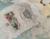 Hand Stamped French Crown Hang Tag With Silver Glitter