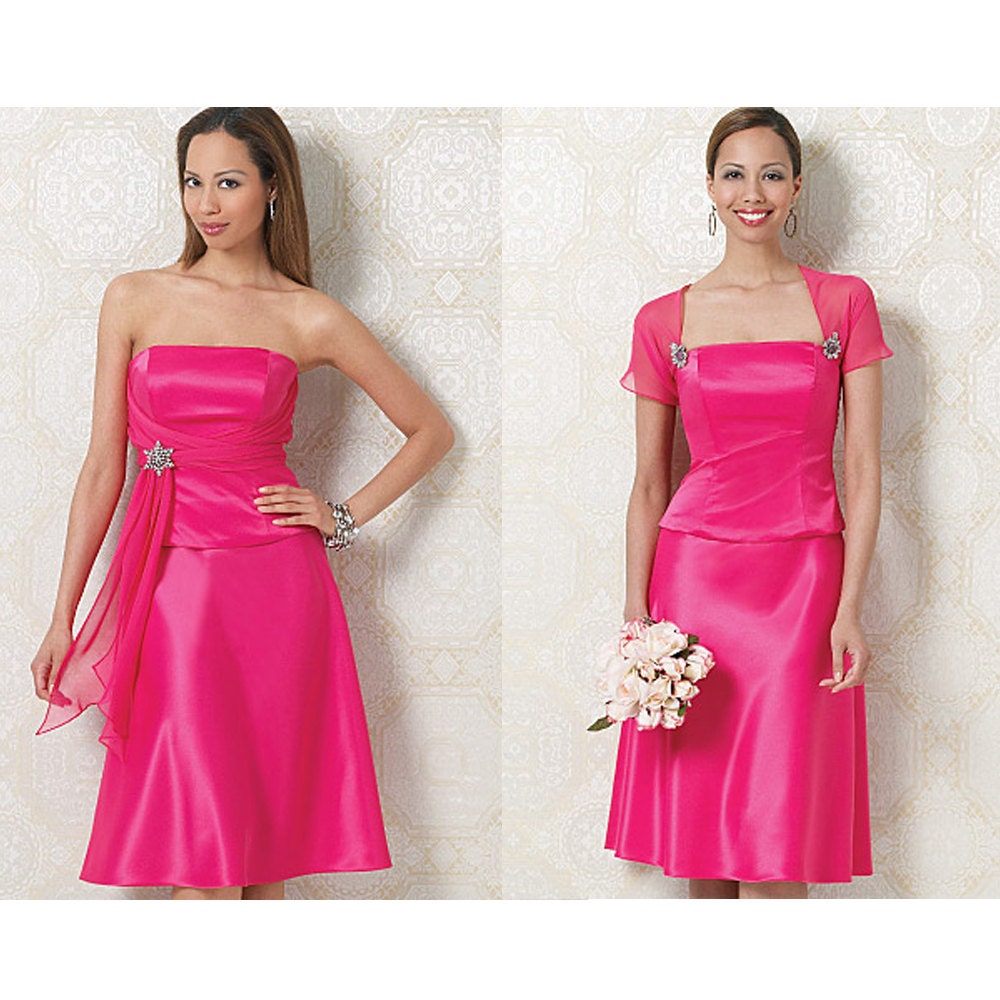 Evening Dress Sewing Pattern - Womens Dress Pattern - Boned Top and Skirt Pattern - Butterick 5492 - Uncut, Factory Folds