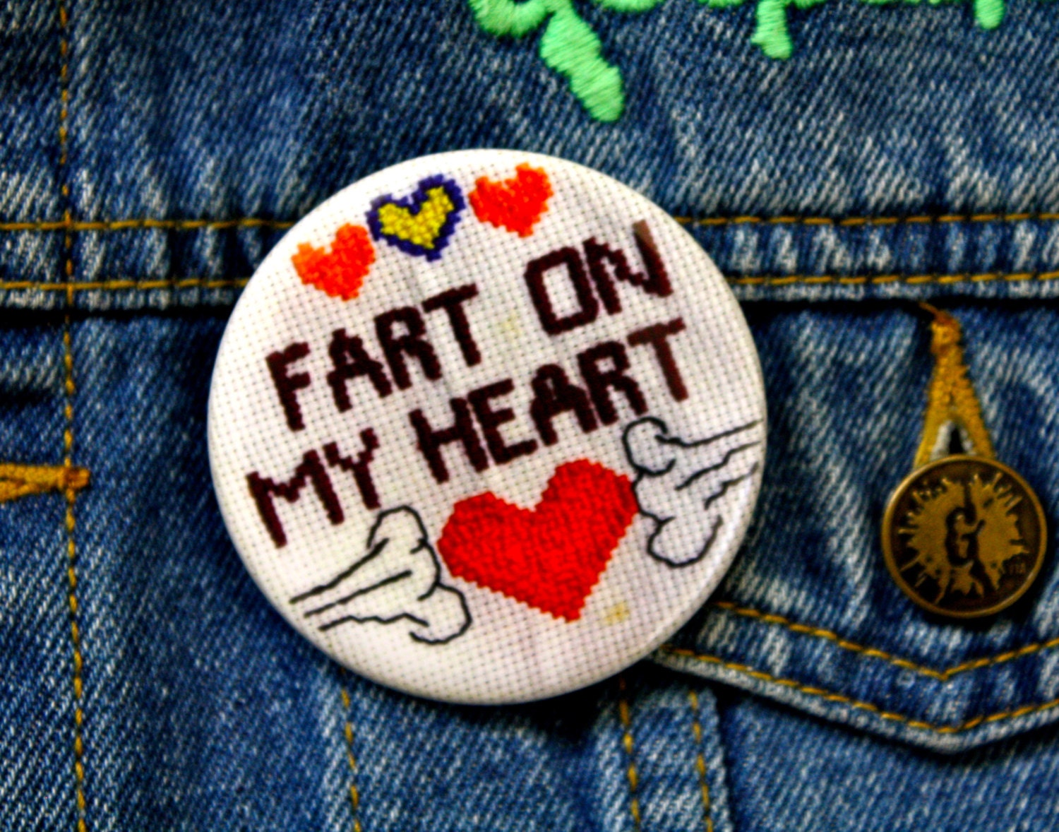Fart On My Heart Artist 2.25" Pinback Button Limited Edition