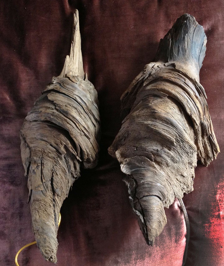 Pair of Hardwood wall Sconces
