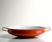 Vintage Red Dansk Kobenstyle Enamel Paella Pan