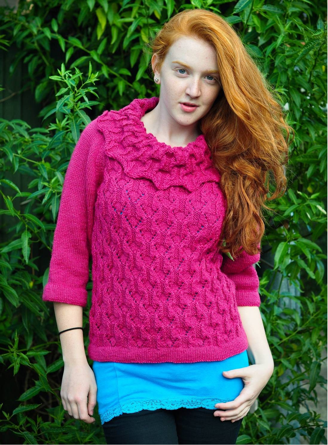 Knitting PATTERN for Textured Lace Sweater