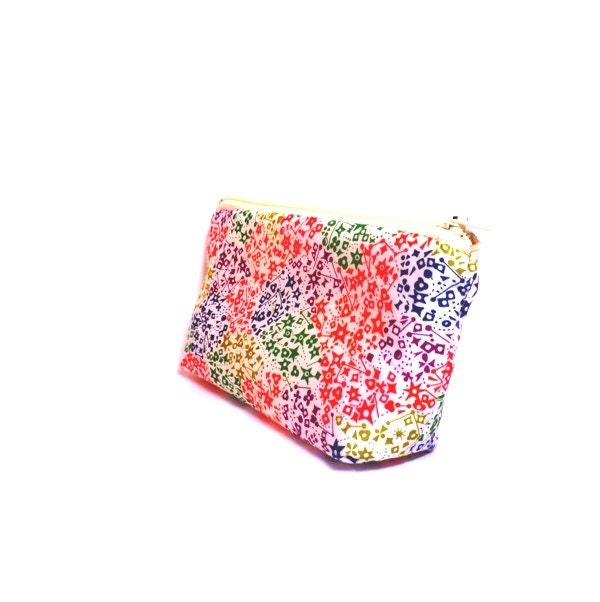 Small Zipper Pouch Small Wallet Small Cosmetic Pouch Colorful Stars Liberty of London Fabric