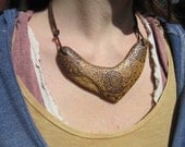 Cosmic Flight Necklace - Wooden Necklace Burned in Reclaimed