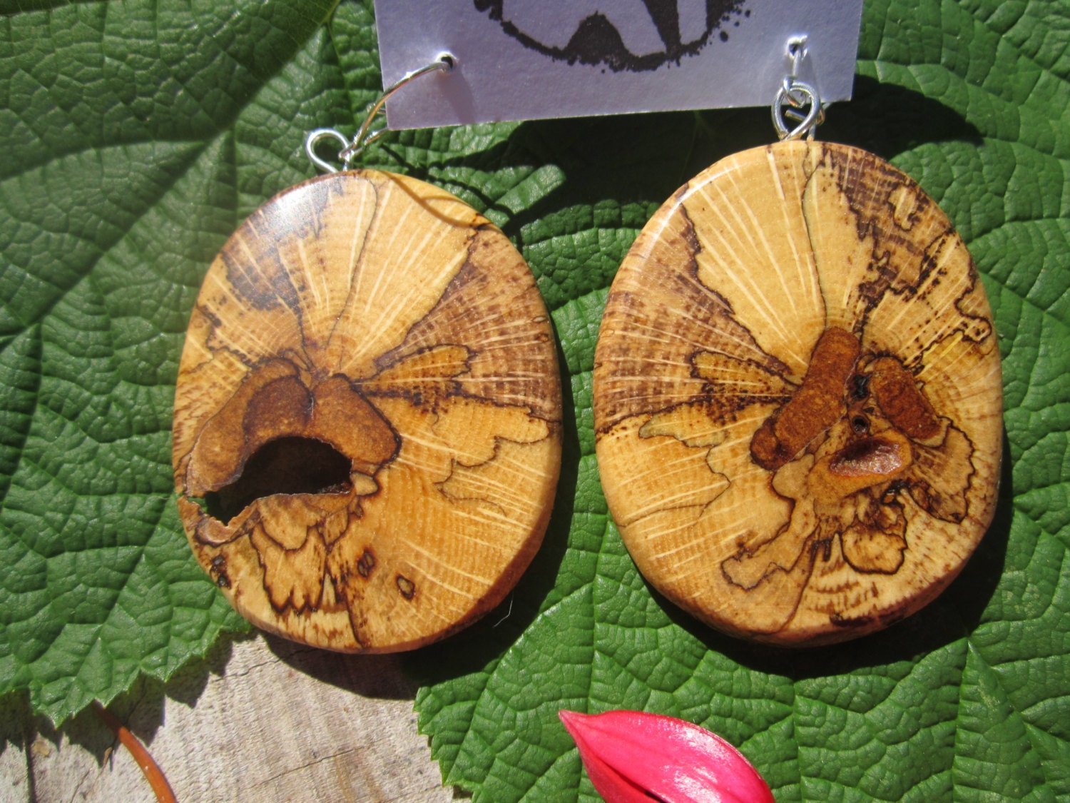 Earthy Wood Earrings- Spalted OAK..109