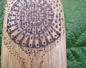 Wood Bookmark   Trippy Spiral Woodburned