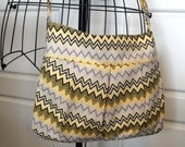 Midsized Megan - Crossbody Bag / Purse - Yellow and Gray / Grey