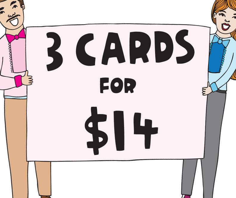 Bulk Card Discount - 3 cards for 14 bucks