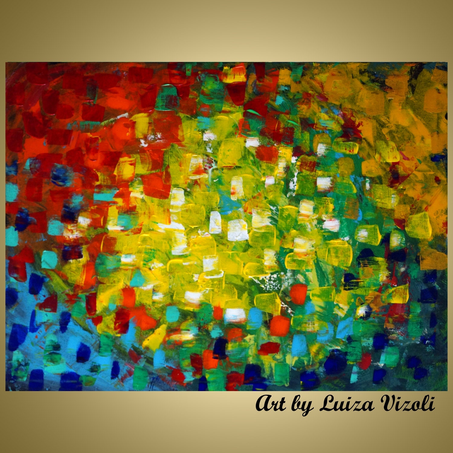 40"x30" large painting ready to hang Abstract Modern Impasto Oil SEASONS by Luiza Vizoli ... a beautiful art decor