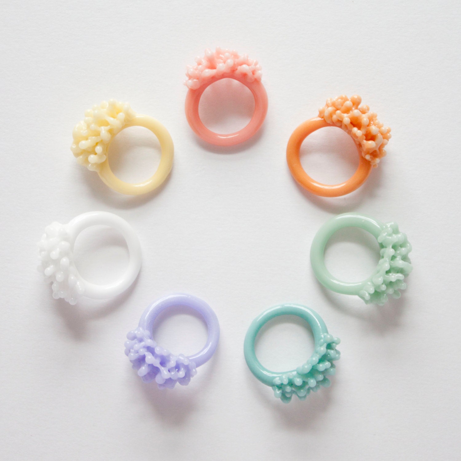 Glass Cluster Ring - Opaque Pastels