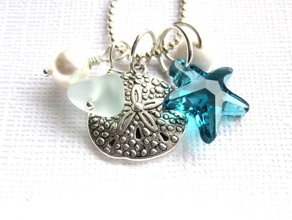 Sea Glass Necklace: Summer Beach Love