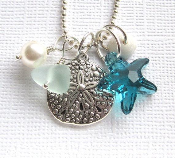 Sea Glass Necklace: Summer Beach Love