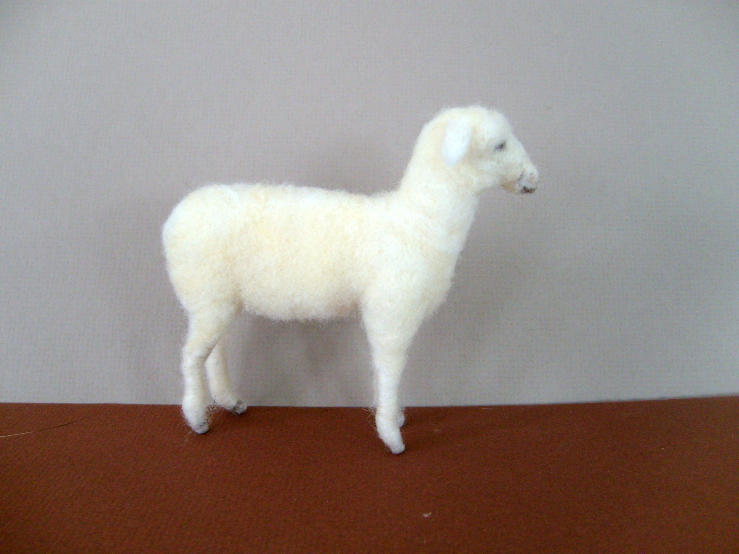 Needle felted white face ewe