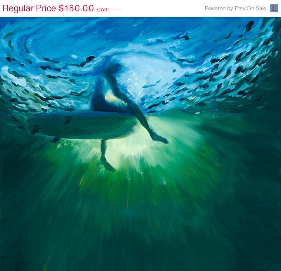 ON SALE Limited Edition - GICLEE Fine Art Reproduction on 16x12 Canvas - Big Blue Deep