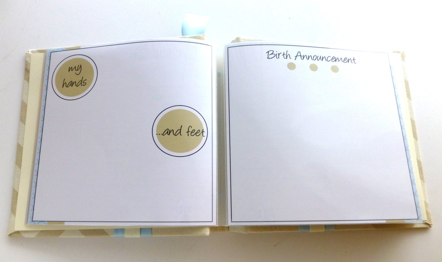 Hands and Feet, Birth Announcement page pack for baby book