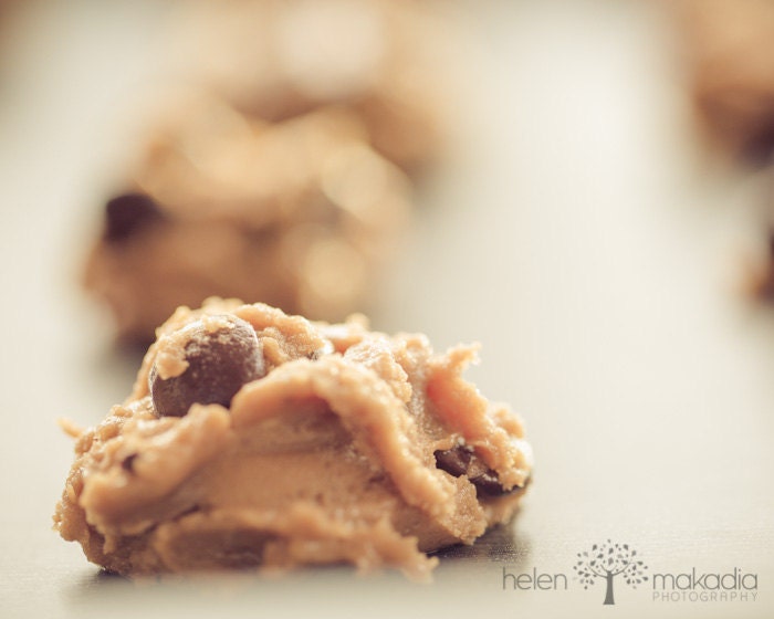 Fine Art Food Photography. Cookie Dough Up Close. Chocolate Chip. Kitchen and Home Decor. 8x10 Print