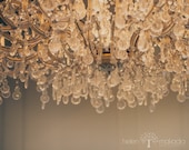 IN STOCK Fine Art Abstract Photograph. Golden Chandelier. Sparkles. Crystal. Celebration. 5x7 Print