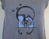 CatsandCatsandCats Shirt Scoop Neck Cap Sleeves Heather Grey