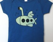 Yellow Submarine Kid Shirt Organic Cotton Blue