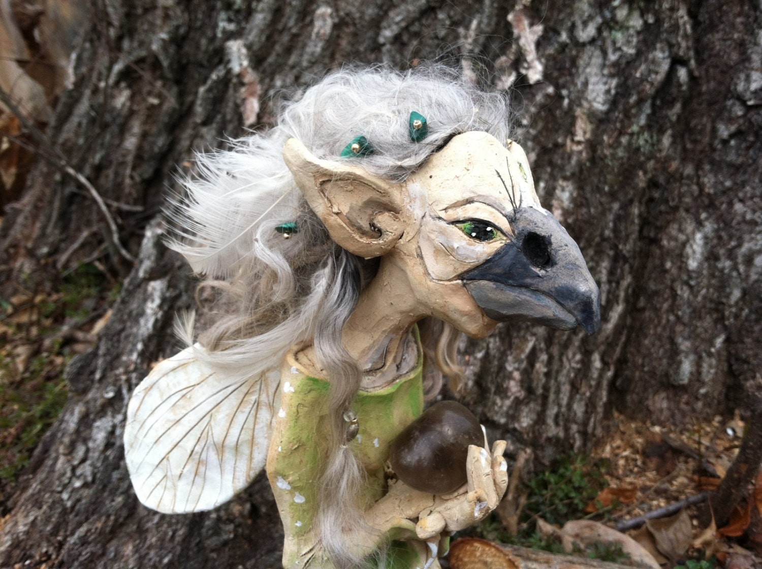 Twila Sprout.  Art Doll.  Green Woman.