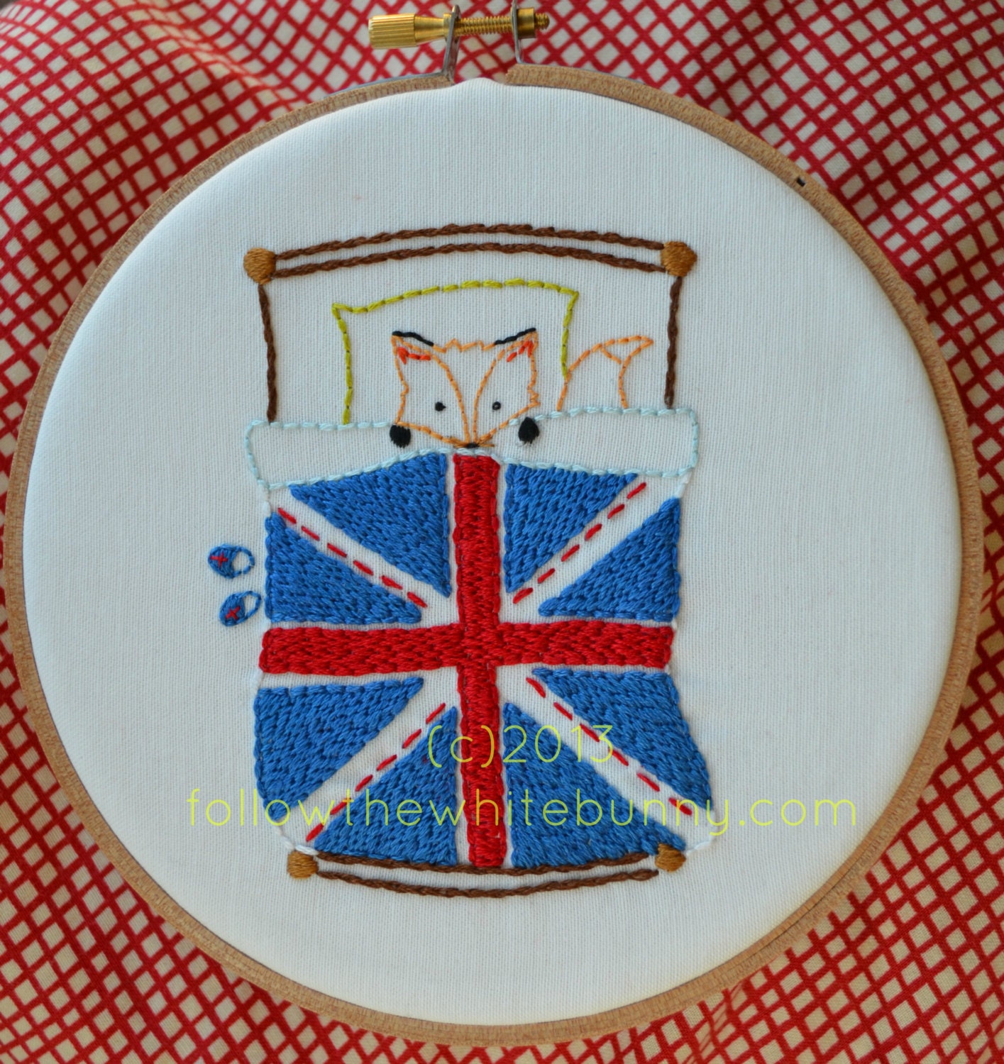 My Favourite Blanket PDF Hand Embroidery Pattern incl Union Jack USA flag and Folksy variation