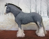 OOAK Wool felt fabric  Clydesdale model horse 'Annie'