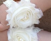 Baby Sandals... Barefoot Sandals.....Shabby chic  sandals...Newborn sandals.... also sized to fit infant toddler girl teen